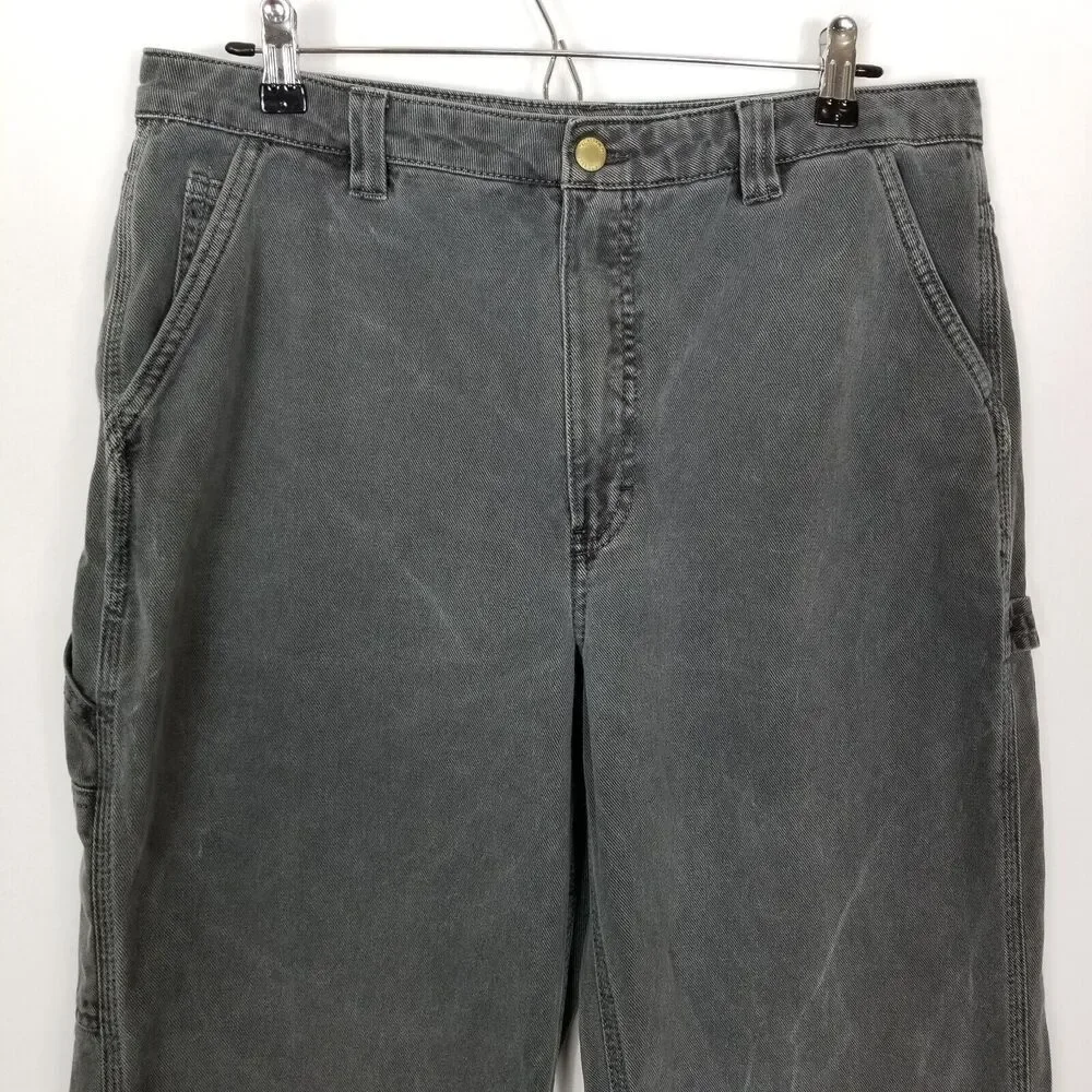 TNA Aritzia Women Straight Baggy Jeans‎ Sz 14 Gray  Grunge Streetwear